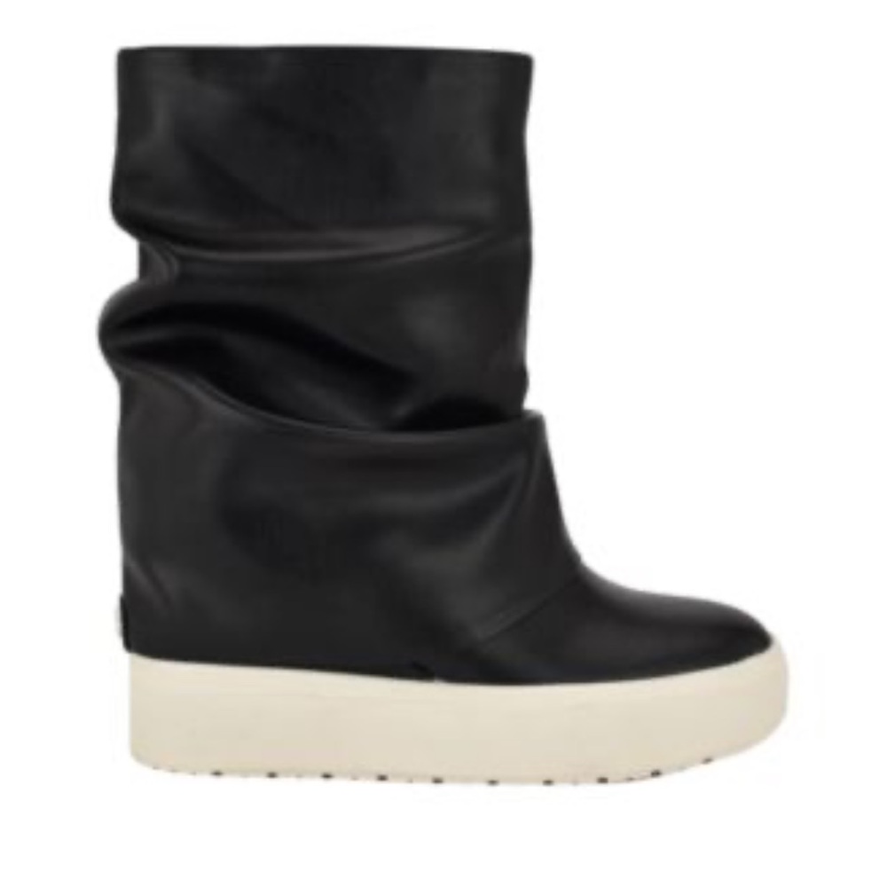 Guess Black and White Winter Fold Over Boots